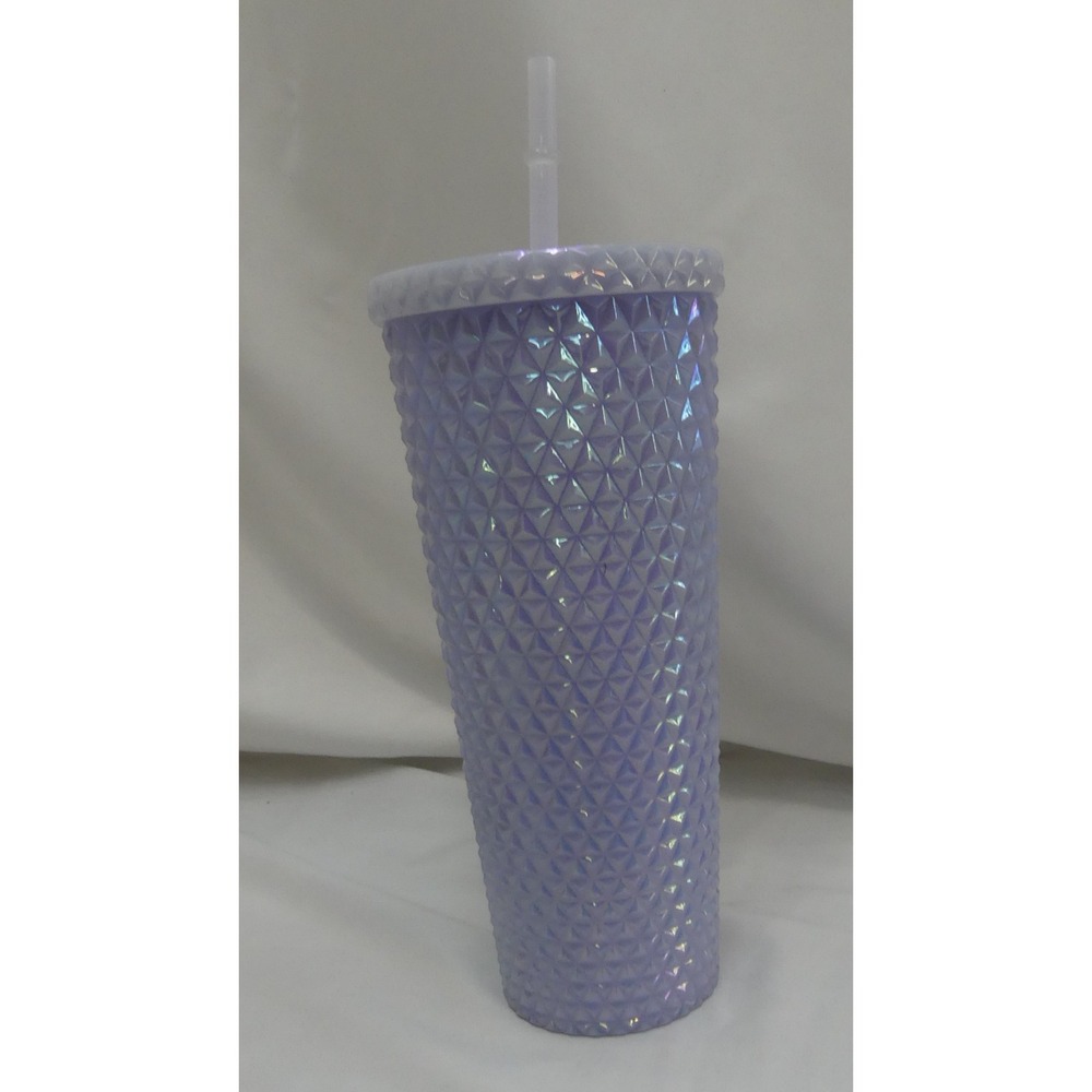 Holiday Time Tumbler Unisex 26oz White Iridescent Textured Studded Cup S540
